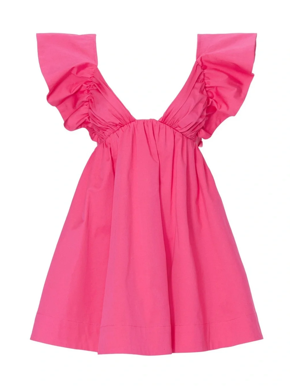 For Love & Lemons Clementine Pink Puff Sleeve Mini Dress Open Back 36970 - Picture 4 of 16